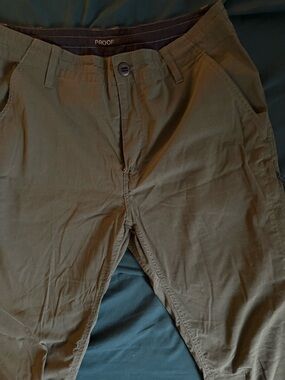 Proof Huckberry Men’s Slim Fit Olive Cotton Nylon Stretch Hiking Pants 32x31 EUC